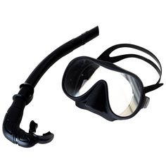 a scuba mask and snorkels on a white background