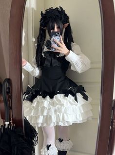 ❤︎Doll hood Lolita dress + shirt + short jacket + ribbon❤︎ Lotila Fashion, Lotia Dresses, Alt Dresses, Alt Dress, Ribbons Galore, Lolita Outfit, Haunted Doll, Pop Aesthetic, Lolita Outfits