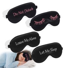 PRICES MAY VARY. Soft Material: Made of high-quality materials, both sides are made of soft silk-like elastic satin. Soft and smooth, comfortable and breathable, good shading effect Effective Shading: Black satin eye masks with cute funny embroidery, the shading effect is remarkable and it will bring you a good sleep Lightweight and Comfortable: A single eye mask weighs only 0.3 ounces and is soft and light. Wearing it, your eyes will feel very comfortable. There is a elastic strap and will not Eye Mask For Sleeping, Funny Embroidery, Eye Masks, Office Hotel, Public Transportation, Sleeping Mask, Gift Package, Sleep Mask, Good Sleep