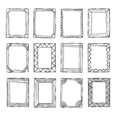 hand drawn frames with different shapes and sizes