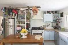 the kitchen is clean and ready to be used as a dining room or family room