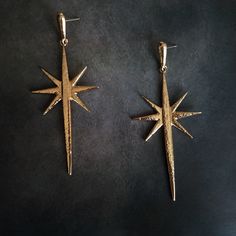 Large Geometric Earrings In Star Shape. They Look So Absolutely Stylish And Unique On Ears And Make A Statement! Https://Www.Etsy.Com/Listing/690150592/Large-Metal-Geometric-Shape-Earrings?Ref=Listings_manager_grid Geometric Earrings, Star Shape, Geometric Shapes, Silver Gold, Women Accessories, Stars, Silver, Gold, Women Shopping