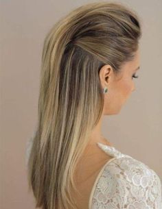 TRY THE BEAUTY LOOK #howtochic #outfit #fashionblogger #ootd Sleek Wedding Hairstyles, Smink Inspiration, Penteado Cabelo Curto, Wedding Hairstyles Updo, Half Up Hair, Hair Dos, Gorgeous Hair