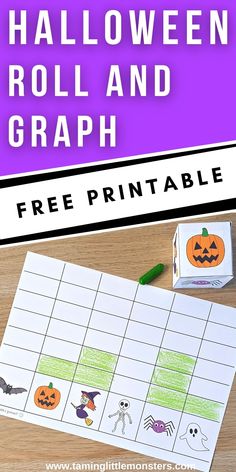 halloween roll and graph game with free printable