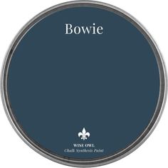 a blue paint with the words bowie on it