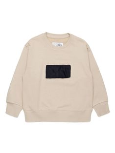 light beige/black cotton jersey texture signature numbers motif cut-out detailing crew neck long sleeves ribbed cuffs and hem Dress With Jean Jacket, Teen Boy Outfits, Baby Boy Accessories, Dolce And Gabbana Kids, Kids Jordans, Boys Accessories, Boys Hoodies, Mm6 Maison Margiela, Stella Mccartney Kids