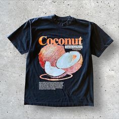 Coconut Graphic Tee - Cocos Nucifera Botanical Design Shirt - vintage style unisex short sleeve 100% cotton sizes: M-2XL Casual Shirt With Vintage Print For Streetwear, Casual Streetwear Shirt With Vintage Print, Retro Short Sleeve Shirt With Front Print, Retro Short Sleeve Shirt For Streetwear, Summer Streetwear T-shirt With Vintage Print, Casual Cotton T-shirt With Vintage Print, Vintage Print Relaxed Fit Short Sleeve T-shirt, Relaxed Fit Vintage Print Short Sleeve T-shirt, Relaxed Fit Vintage Print T-shirt