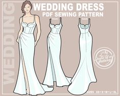 the wedding dress sewing pattern is shown