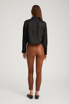 Our classic Ankle Leggings, made in our signature stretchy French plongé leather, feel like a second-skin due to their extreme breathability – a property exclusive to SPRWMN – are a wardrobe essential that can be worn every single season. These pants also feature our signature Japanese elastic waistband for a figure-sculpting fit. Style them casually with slides and a tee, or dress them up with heels and a leather tube top.  COLOR: Cocoa Leather Tube Top, Figure Sculpting, Single Season, Suede Fashion, Ankle Leggings, Fit Style, Second Skin, Tube Top, Leather Fashion