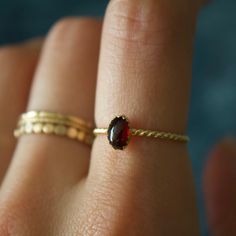 Garnet Ring / 14k Gold Filled Stacking Red Garnet Ring/stackable/ Dainty Garnet Ring/ Minimalist Gold Filled Rings/ Garnet Gemstone - Etsy Garnet Stackable Rings As A Gift, Dainty Garnet Rings For Gift, Dainty Garnet Rings As Gift, Gold Garnet Birthstone Ring Gift, Dainty Garnet Birthstone Ring, Dainty Red Everyday Rings, Red Garnet Ring, Red Rings, Gold Filled Ring