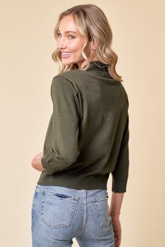 Transition from one season to another with effortless ease thanks to the For Every Season Olive Open-Front Cardigan! This essential cardigan is composed of luxe lightweight sweater knit that shapes a tailored open-front design and a waist-length silhouette framed by three-quarter length sleeves. Ribbed detail accents the cuffs and hems. No matter the occasion, this is the perfect layering piece over any outfit! Cardigan Color: Olive Fit: True to size; For a boxy fit size up; Open-front Tailored Outfit Cardigan, Silhouette Frames, Zip Cardigan, Green Cardigan, Lightweight Sweater, Open Cardigan, Open Front Cardigan, Sweater Knit, Waist Length