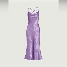 Beautiful, Purple, Slick, Silky, Dress, Silky Material, Very Flattering, Showing Your Curves, Perfectly Can Dress It Up Or Dress It Down Purple Dress Formal, Vintage Purple Dress, Purple Satin Dress, Purple Silk Dress, Light Purple Dress, Satin Cami Dress, Satin Cami, Grad Dresses, Silk Midi Dress