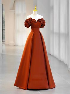 Prom Dress Orange, Orange Formal Dresses, Two Piece Bridesmaid Dresses, Prom Dress Satin, Flowy Prom Dresses, Wedding Dress Detachable Skirt, Country Bridesmaid Dresses, Tight Prom Dresses, Beautiful Bridesmaid Dresses