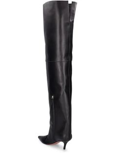 Amina Muaddi 60mm Fiona Nappa Thigh-high Boots - Black | Editorialist Amina Muaddi, Thigh High Boots, Thigh High, Boots Black, Thigh Highs, High Boots, Black Boots, Great Deals, Boots