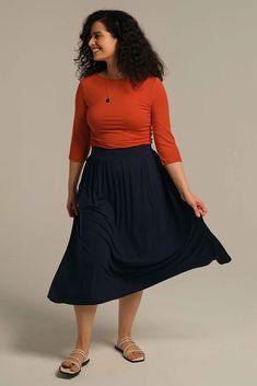 Bamboo Midi Skirt - Dark Navy | Bamboo Body Dark Navy, Formal Event, Natural Beauty, Midi Skirt, Skirt, Navy, Beauty