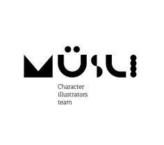 the logo for character illustrations team, with black and white lettering on a white background