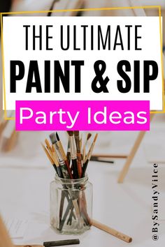 The ultimate paint and sip party ideas Paint And Sip Party Ideas, Kate Spade Birthday Party, Wine Paint Party, Sip And Paint Ideas, Paint And Sip Party, Girls Night Crafts, Painting Birthday Party, Disney Bachelorette, Sip And Paint