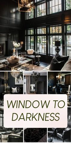 Add an edgy touch to your living room with black window frames. Contrast against white walls creates a stunning visual effect. Pair with black blinds for a dramatic total blackout. Grand Piano Living Room, Piano Living Rooms, Dark Living Room Ideas, Blinds For Windows Living Rooms, Dark Drapes, Black Blinds, Moody Living Room, Black Window Frames