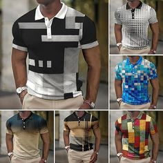 Sleeve Length:Short Sleeve; Gender:Men's; Style:Vintage,Casual; Tops Type:Golf Shirt,Waffle Polo Shirts; Occasion:Vacation Wear,Formal Wear,Festival Wear; Pattern:Plaid; Design:Buttons,3D Print; Neckline:Collared Shirts Collared Polo Shirt With Buttons For Summer, White Buttoned Polo Shirt For Summer, Summer Polo Collar Top With Buttons, Multicolor Polo Collar Top For Summer, Summer Patchwork Collar Top, Multicolor Summer Polo Shirt, Black Polo Collar Top With Patchwork, Waffle Polo Shirt, Polo Tee Shirts