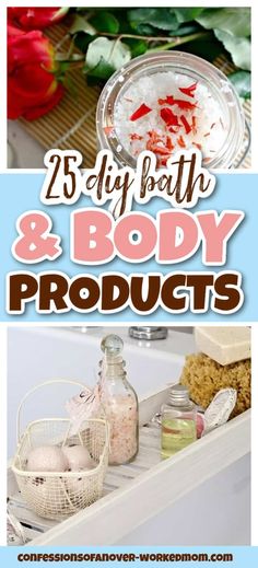 If the stress is getting to you, these DIY bath and body products will help you relax. Get the recipes for these homemade bath and body products right here. Homemade Bath And Body Products, Diy Bath Products To Sell, Diy Bath Tea Recipes, Bath And Body Recipes, Bath Recipes Diy, Bath Tea Recipe, Homemade Cleaning Recipes, Bath Kit, Unique Girls