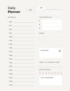 the daily planner is shown in black and white