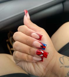 Acrylic Nails Spider, Nails Acrylic Halloween, Spider Man Nails, Nails Spider, Spider Nails, Marvel Nails, Man Nails, Acrylic Products, Halloween Press On Nails