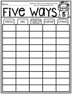 five ways to write the number five worksheet