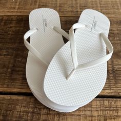 Brand New In Wrapper. Casual White Flip Flops With Textured Footbed, White Casual Flip Flops With Textured Footbed, White Round Toe Flip Flops With Textured Footbed, Navy Flip Flops, Old Navy Flip Flops, Floral Flip Flops, Navy Sandals, Black Sandals Flat, Pink Flip Flops