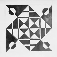 black and white drawing of geometric shapes