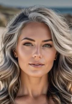 Transition Dark Hair To Blonde, Going From Blonde To Grey Hair, Blonde On Gray Hair, Ash Blonde To Cover Gray Hair, Lowlights With Face Framing Highlights, Going Gray With Highlights, Grey Biolage Hair, White Gray Highlights, Best Highlights For Greying Hair