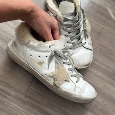 Golden Goose Size 10 Winter Low-top Sneakers With Leather Sole, Designer Low-top Winter Sneakers, Shoes Golden Goose, Goose Shoes, Golden Goose Shoes, Golden Goose, Womens Shoes Sneakers, Color White, Size 10