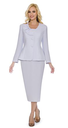 Sunday Dress Outfit Classy, White Church Dress, Church Suits For Women, Sunday Dress Outfit, Usher Suits, Church Fits, Women Church Suits, Womens Skirt Suits, Women Church