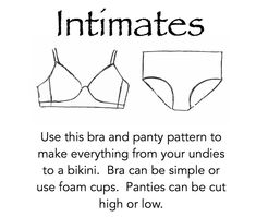 Use this bra and panty pattern to make everything from your undies to a bikini. Bra can be simple or use foam cups. Panties can be cut high or low. All Sizes 45” fabric 1 yardAll Sizes 60” fabric 3/4 yard1/4” or 3/8” Elastic or Picot Lingerie Elastic for panties Optional Stretch Lace Trim for top of panties Wide Plush elastic for the Bra BandPlush Strap elastic for Bra StrapsOptional Bra Hook TapeOptional Foam Bra CupsOptional Bra Strap Rings & SlidesOptional Underwire and Underwire Casing R Panty Pattern, Diy Swimwear, Bra Sewing Pattern, Bra Fitting Guide, Bra Sewing, Bra Hooks, Plus Size Sewing, Home Beauty Tips, Bra Pattern