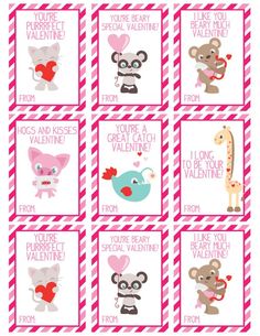 valentine's day printables for kids to use on the wall or table