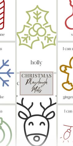 the twelve christmas symbols are shown in different colors