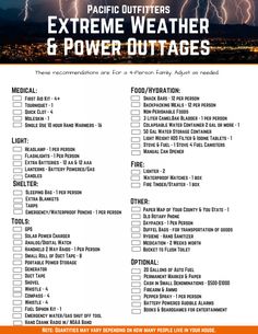 Winter Preparedness Home, Doomsday Prepping For Beginners, Emergency Preparedness Kit List, Power Outage Preparedness, Severe Weather Preparedness, Power Outage Kit, Emergency Preparedness Binder, Storm Preparedness, Emergency Preparedness Checklist