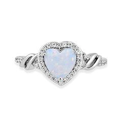 Features: Heart Promise Ring in Sterling Silver with 7 MM Heart Cut Created Opal and Round Created White Sapphire The perfect gift for valentines day, promise, birthday, graduation, anniversary. Your jewelry will be shipped in a beautiful gift box. Returns will be accepted within 30 days. All our diamonds and gemstones are conflict-free and are compliant with the Kimberley Process. Sapphire Halo Ring, Heart Promise Rings, Gift For Valentines Day, Sapphire Gemstone, Halo Ring, Sterling Silver Heart, White Sapphire, Beautiful Gift Boxes, Forever Love