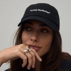 Looks great running errands, looks better as a gift. Featuring an embroidered *Actively Manifesting* and a black inner brim to protect your hat from sweat & makeup. One size fits all. FINAL SALE Sweat Makeup, Awe Inspiring, Running Errands, A Black, One Size Fits All, Final Sale, Looks Great, Running, Hats