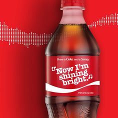 a bottle of coca - cola on a red background with the words i'm your biggest fan