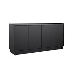 a black cabinet with doors and drawers