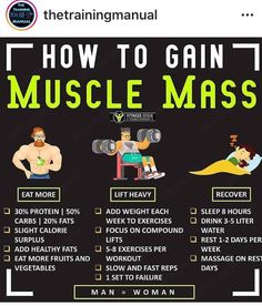 the poster shows how to gain muscle mass