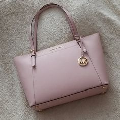 Michael Kors Blush Pink Tote Bag Designer Blush Bags For Shopping, Michael Kors Feminine Blush Bag, Feminine Michael Kors Bag In Blush Color, Feminine Michael Kors Blush Bag, Elegant Everyday Michael Kors Bag, Luxury Blush Shoulder Bag With Handles, Luxury Blush Bag For Shopping, Luxury Blush Shopping Bag, Michael Kors Blush Shoulder Bag With Gold-tone Hardware