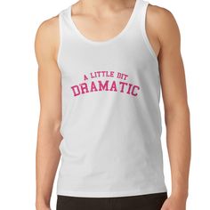 Soft and durable slim fit tank. Solid colors are 100% cotton, heather colors are cotton polyester blend. Range of colors available. Option to print on front or back. Size range S-2XL. Get your favorite new shirt to show of how dramatic you can be. Warn your friends you can be a little bit dramatic sometimes, so they have a heads up. Don't feel ashamed, sad or embarrassed anymore to be a dramatic little brat, because that's now allowed if you warn people about your behaviour with these cute shirts, iphone cases, stickers, pillows or posters. This will fit perfectly with the rest of your pink, pastel, fluffy or emo things. Great for kawaii e-girls, bratty little girls, and sugar babies who sometimes act up and work themselves in trouble. Buy it now <3 A Little Bit Dramatic, Vintage Tank Top, Regina George, Vintage Tank, Red Tank, Red Tank Tops, Movie Shirts, Tank Girl, Tank Top Designs