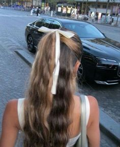 Ribbon Hairstyle, Hair Stylies, Hairstyles For School, Aesthetic Hair, Trendy Hairstyles, Hair Day, Pretty Hairstyles, Summer Hairstyles, Hair Looks