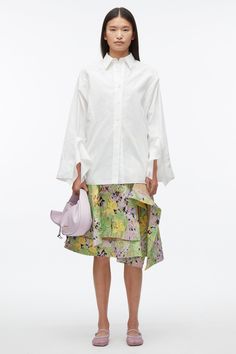 Chic Spring Poplin Shirt, Spring Daywear Shirt With Gathered Sleeves, Spring Shirt With Gathered Sleeves For Daywear, Cotton Shirt With Gathered Sleeves For Spring, Spring Poplin Shirt For Daywear, Utility Skirt, Oversize Shirt, Cascading Ruffles, Perfect Pant