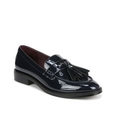 Franco Sarto-Carolyn Loafer Touch up a casual fit or accent your professional ensembles with the Carolyn loafer from Franco sarto. A sleek, patent finish and tassel design bring a vintage highlight. Low Loafers, Navy Loafers, Swim Trends, Everyday Shoes, Kids Trend, Tassel Loafers, Mens Trends, Linen Shop, Luxe Gifts