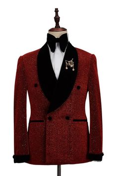 Buy Cristian Sparkle Red Black Cape Lapel Double Breasted Fashion Wedding Mens Suit for men from bradymensuit. Huge collection of Shawl collar Double Breasted men's suit sets at low offer price & discounts, free shipping & made. Order Now. Double Breasted Wedding Suit, Wedding Suit For Men, Tuxedo Suit For Men, Suits Groom, Wedding Blazers, Menswear Inspiration, Red Shawl, Black Shawl, Suit For Men