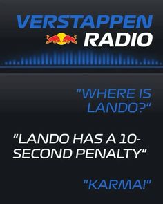 an ad for the red bull radio shows where is lando? and second penalty