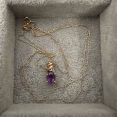 Beautiful 10k Gold Amethyst Pendant Necklace. Necklace Tag, Clasp, And Back Of Pendant Are Stamped (See Photos). Chain Is Approximately 23” Long. Dainty Gold Chain, Amethyst Pendant Necklace, Amethyst Necklace Pendant, Necklace Necklace, Amethyst Pendant, 10k Gold, Purple Gold, Diamond Pendant, Gold Chain