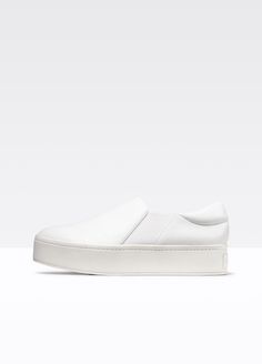 Italian leather slip-on sneaker with a double-thick rubber platform sole that’s hollowed to ensure a light weight. Platform Slip On Sneakers, Autumn Shoes Women, Baby Clothes Sale, Luxury Heels, Girls Shoes Sneakers, Equestrian Boots, Popular Sneakers, Leather Shoes Woman, Footwear Design Women